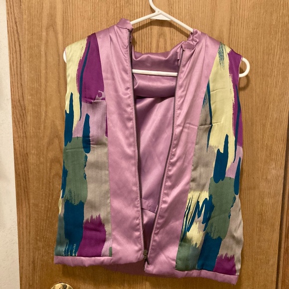 Vintage Y2K JH Collectibles Lavender Silky Quilted Vest Floral Lined Sz S - Picture 5 of 5